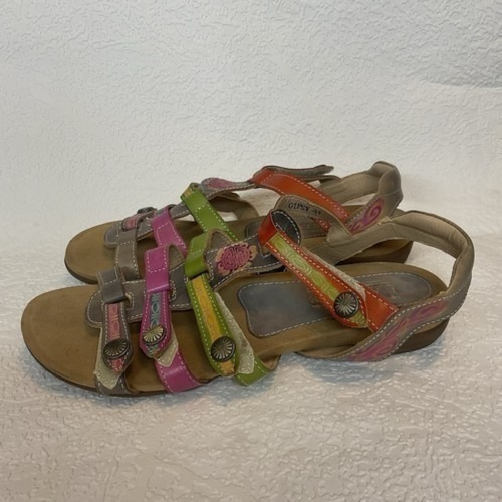 Spring Step Gipsy Multicolor Strappy Gladiator Sandals Women 41/US9.5-10 China